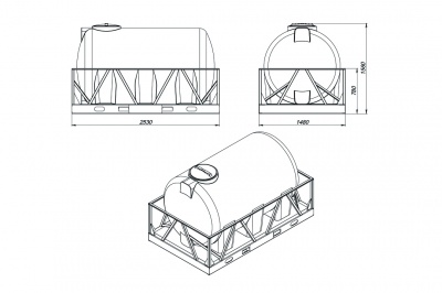 Емкость H 3000л в обрешетке в Тарусе